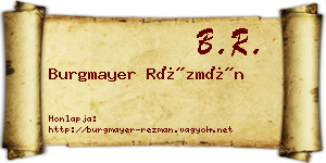 Burgmayer Rézmán névjegykártya